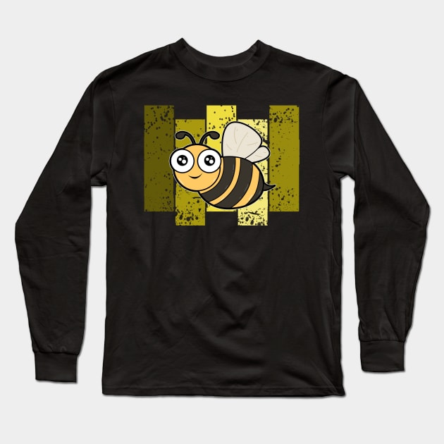 Cute Bee Retro Long Sleeve T-Shirt by Imutobi